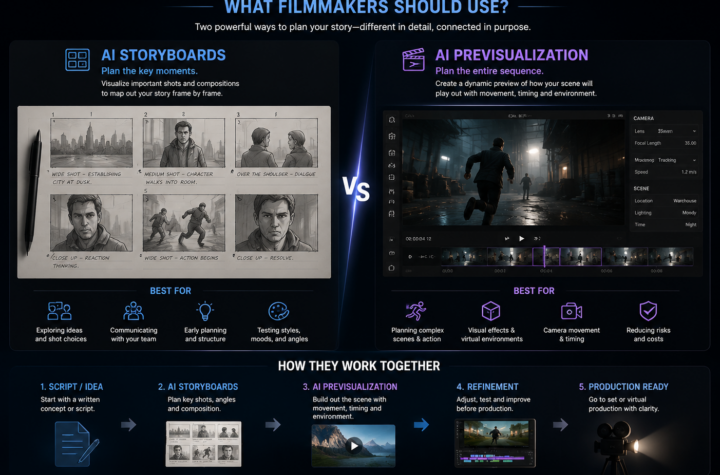 AI Storyboards vs AI Previsualization: What Filmmakers Should Use?
